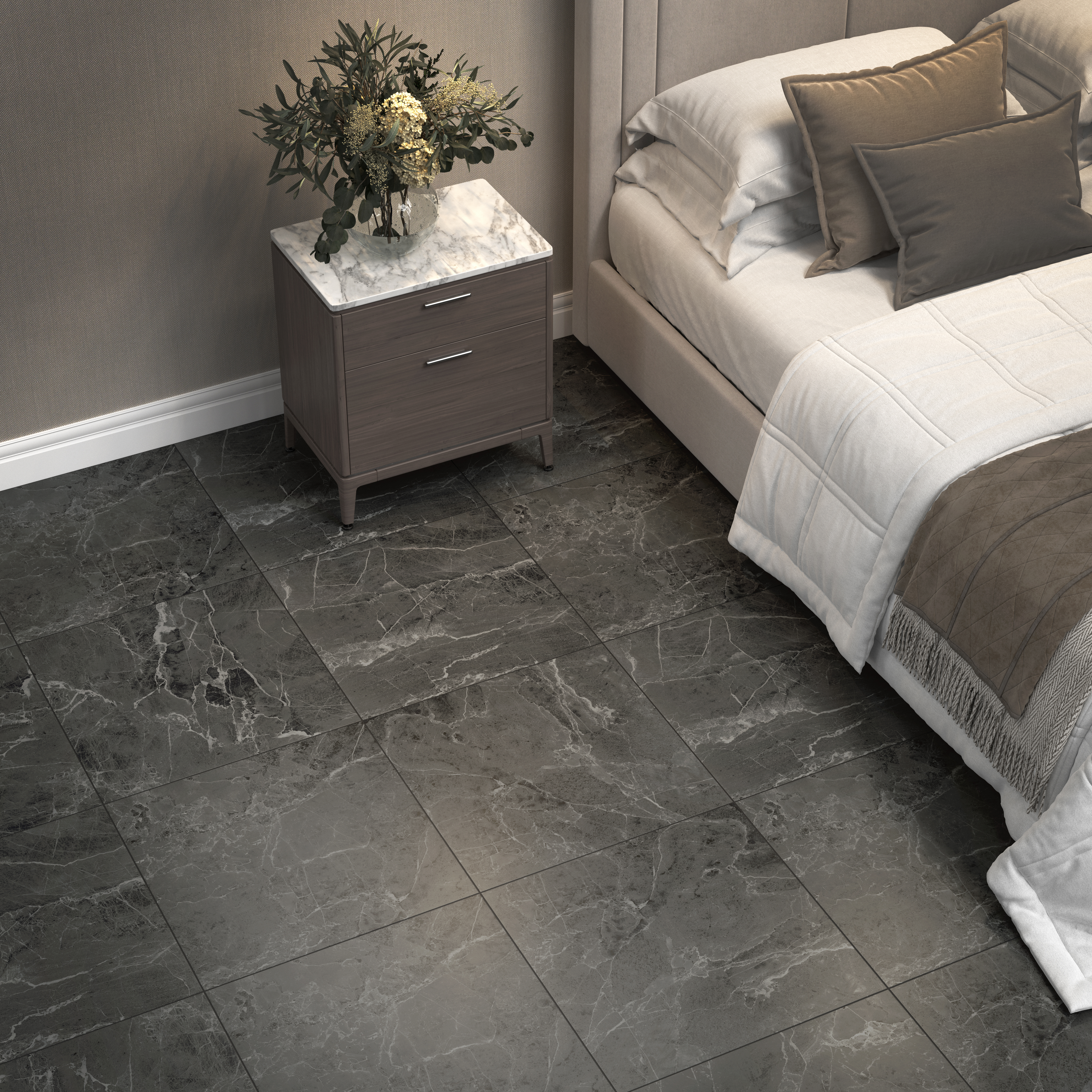 Изображение товара Глазурованный керамогранит Kerama Marazzi Лоди 59.5x59.5 см 1.44 м² матовый цвет черный