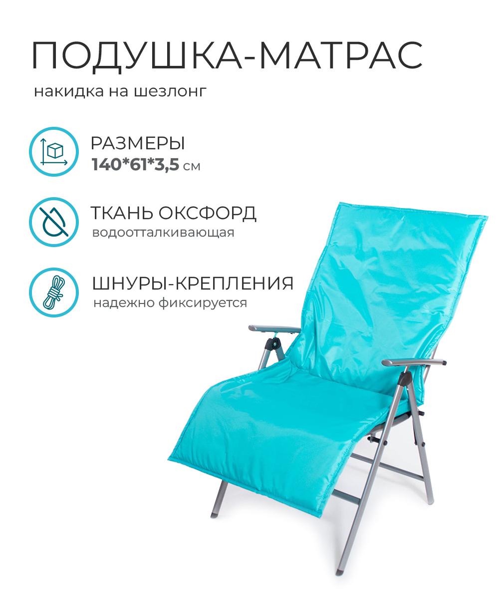 Изображение товара Матрас для садовых качелей Wowpuff 140x61 см цвет синий
