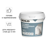 Изображение товара Универсальная шпатлевка акриловая MONLID фасадная 1 кг Изображение товара Универсальная шпатлевка акриловая MONLID фасадная 1 кг