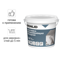 Изображение товара Универсальная шпатлевка акриловая MONLID фасадная 5 кг Изображение товара Универсальная шпатлевка акриловая MONLID фасадная 5 кг