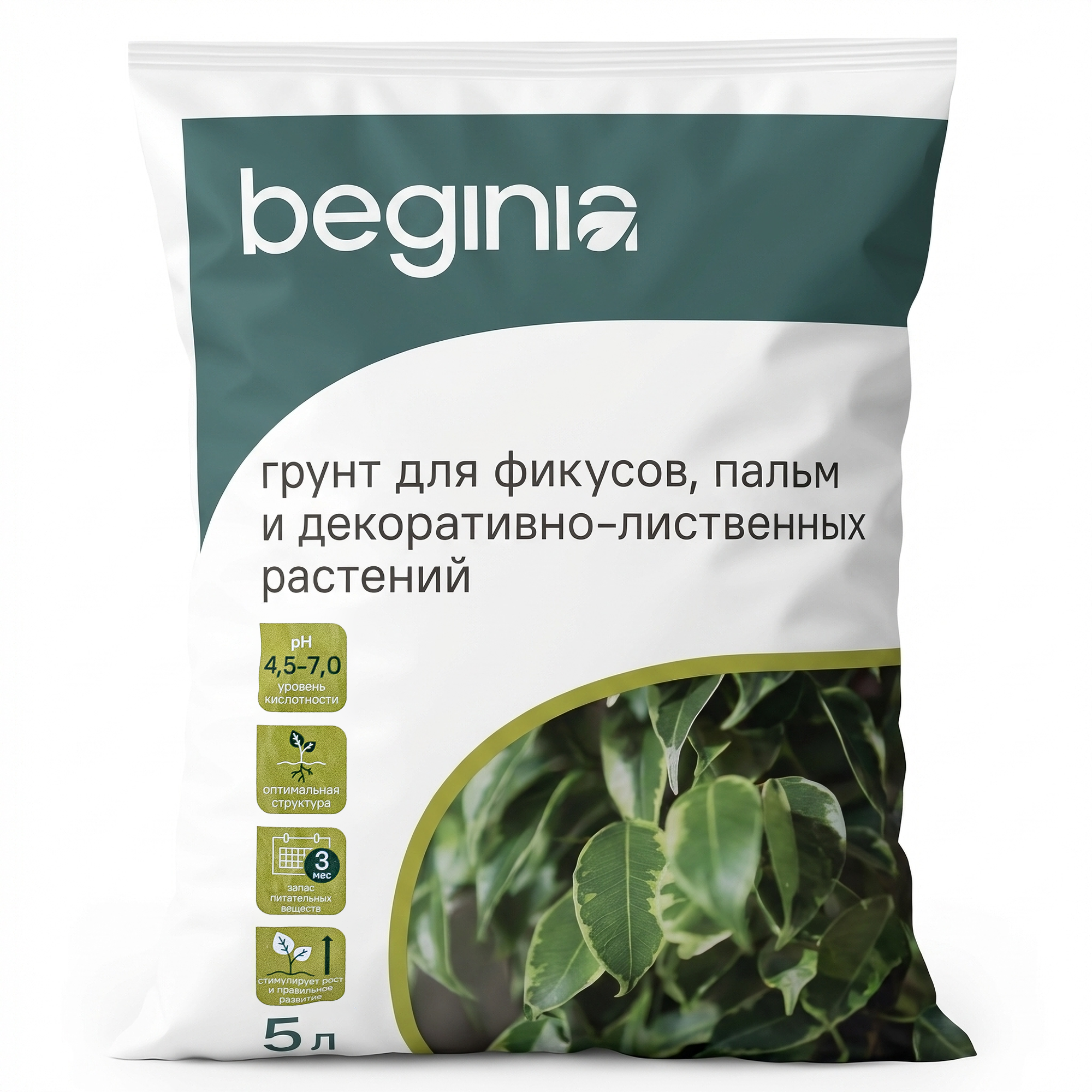 Изображение товара Грунт BEGINIA для фикусов и пальм 5 л