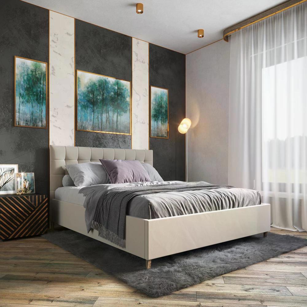 Изображение товара Кровать Inroom Prime 140x190 см подъемный механизм цвет молочный Изображение товара Кровать Inroom Prime 140x190 см подъемный механизм цвет молочный