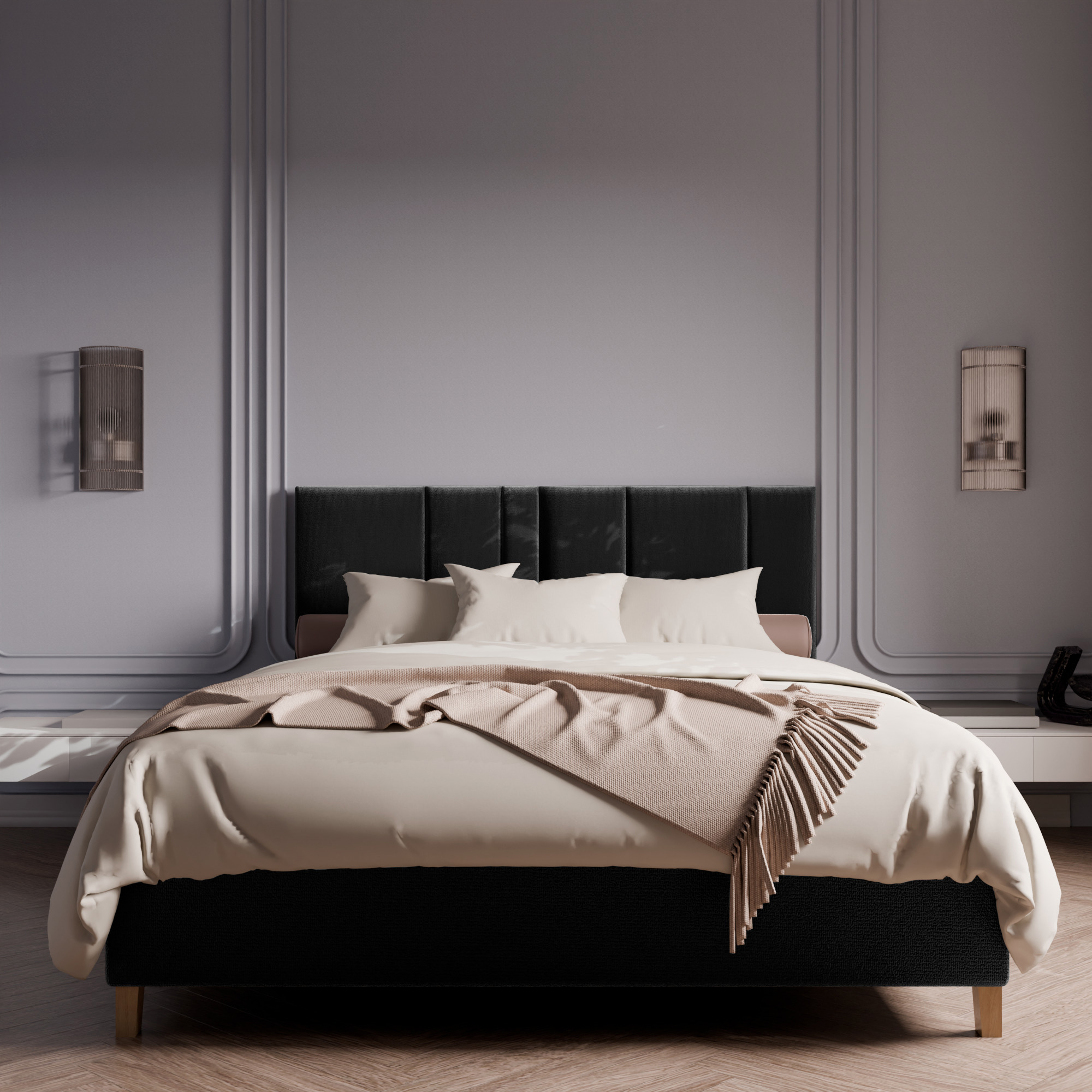 Изображение товара Кровать Inroom SkyLine с ножками 2 ящика 180x200 см подъемный механизм цвет черный Изображение товара Кровать Inroom SkyLine с ножками 2 ящика 180x200 см подъемный механизм цвет черный