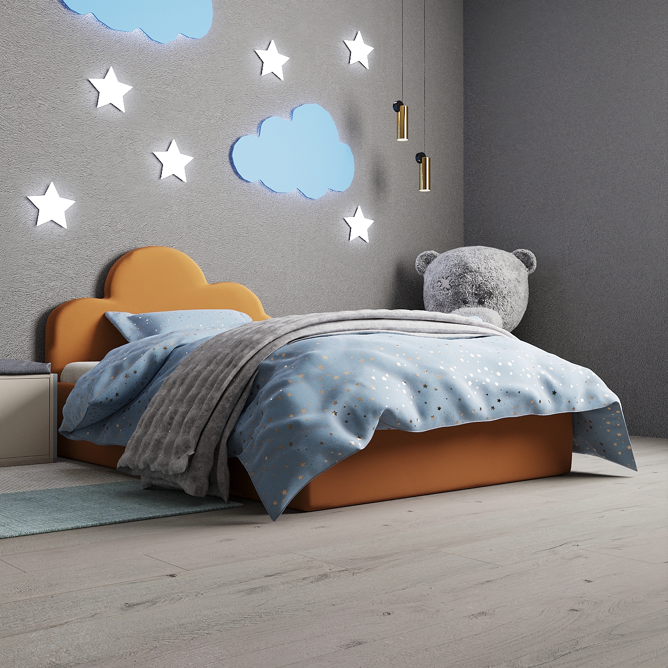 Изображение товара Кровать детская Inroom Sky 120x190 см подъемный механизм цвет терракотовый Изображение товара Кровать детская Inroom Sky 120x190 см подъемный механизм цвет терракотовый