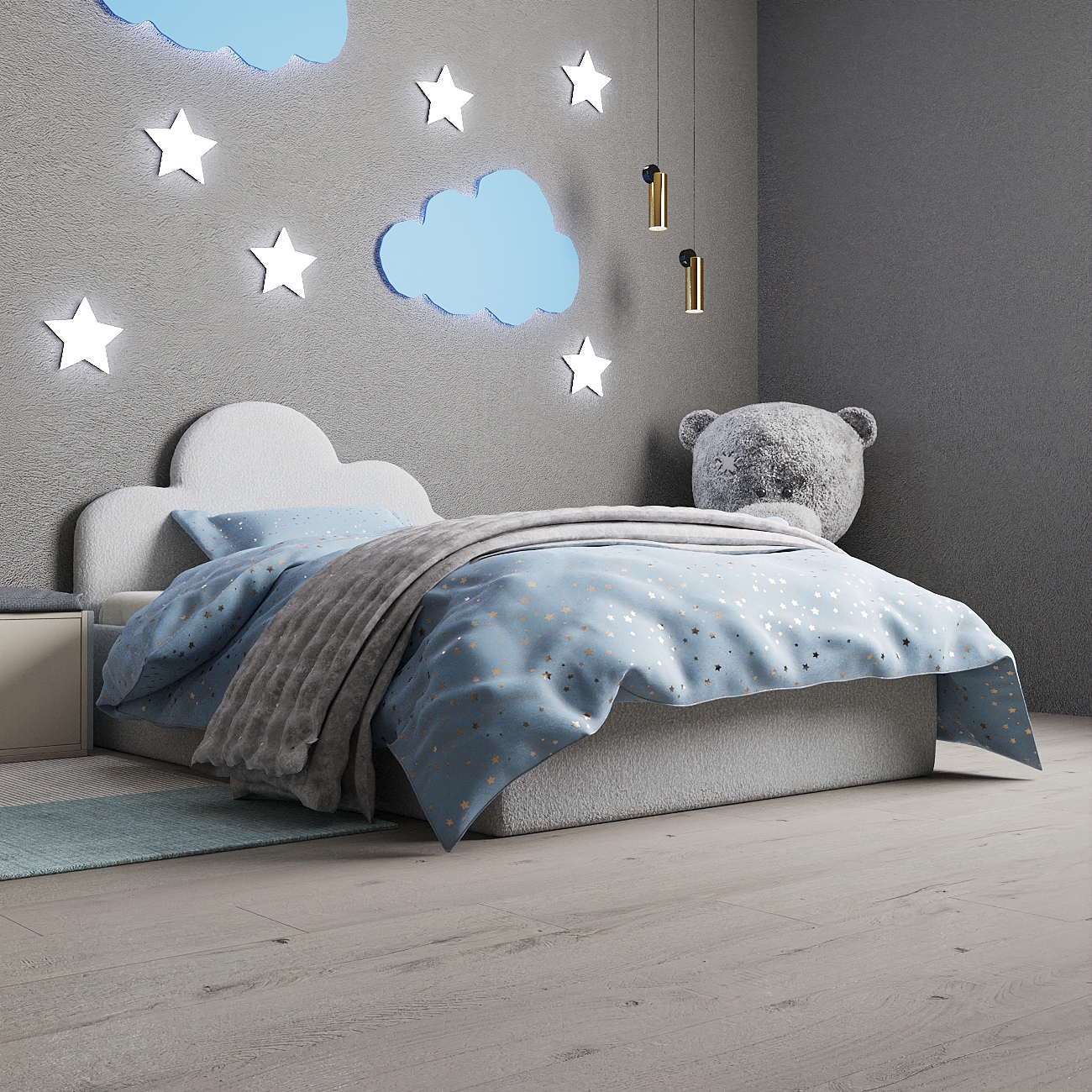 Изображение товара Кровать детская Inroom Sky с настилом Sky 120x190 см цвет белый Изображение товара Кровать детская Inroom Sky с настилом Sky 120x190 см цвет белый
