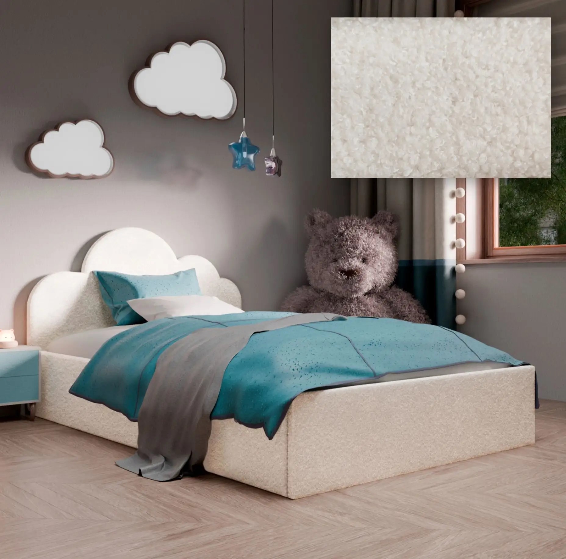 Изображение товара Кровать детская Inroom Sky 120x200 см подъемный механизм цвет молочный Изображение товара Кровать детская Inroom Sky 120x200 см подъемный механизм цвет молочный