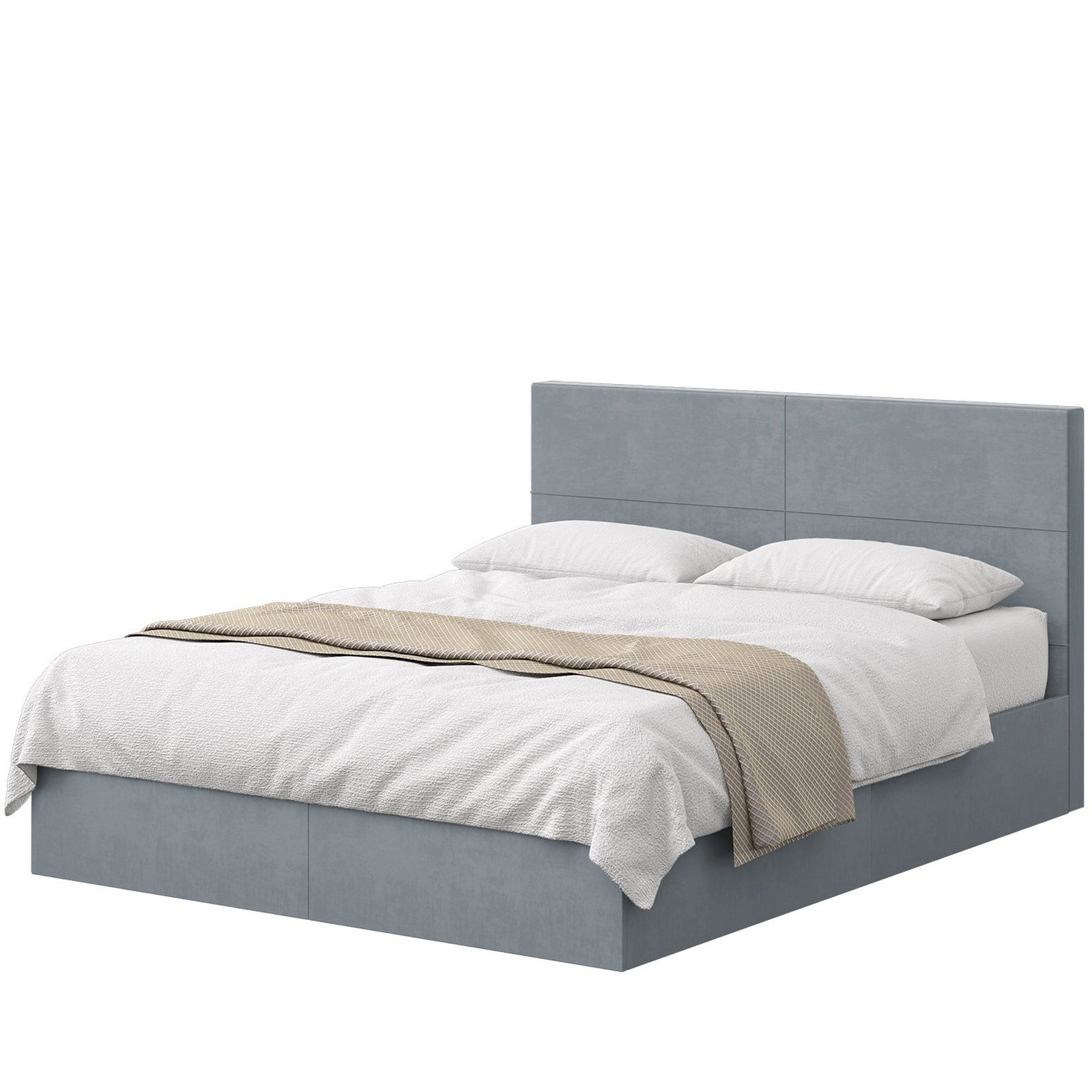 Изображение товара Кровать Гк Аквилон Гармония 160x200 см цвет велюр грей Изображение товара Кровать Гк Аквилон Гармония 160x200 см цвет велюр грей