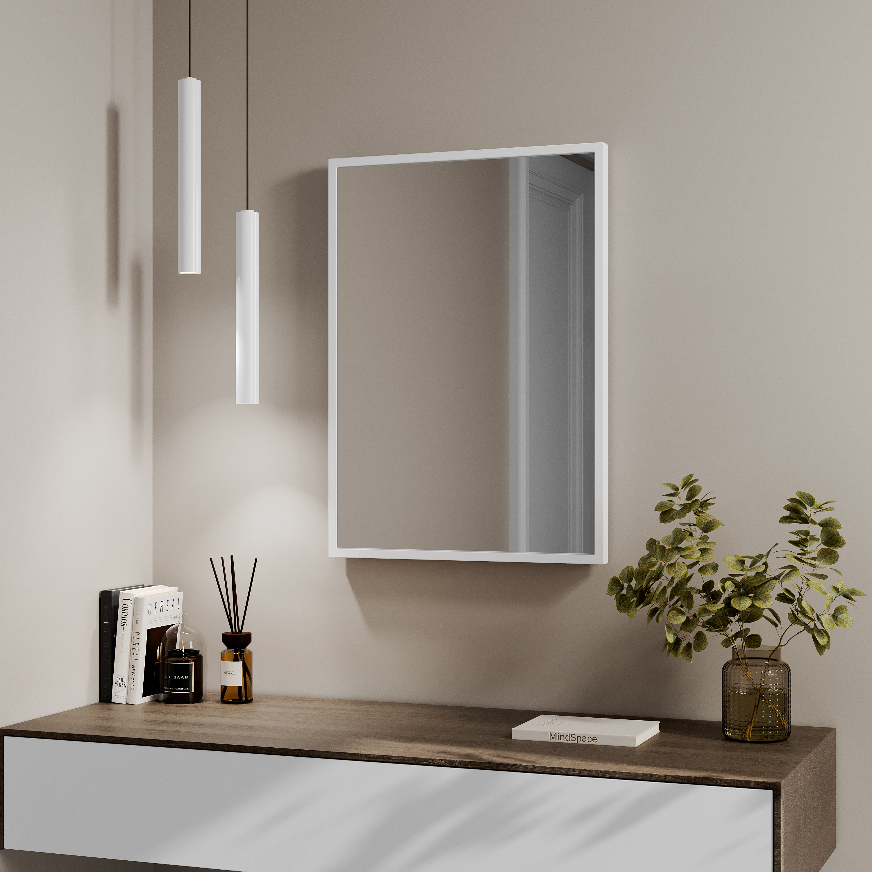 Изображение товара Декоративное зеркало Inspire Вега 50x70 см белое для интерьера