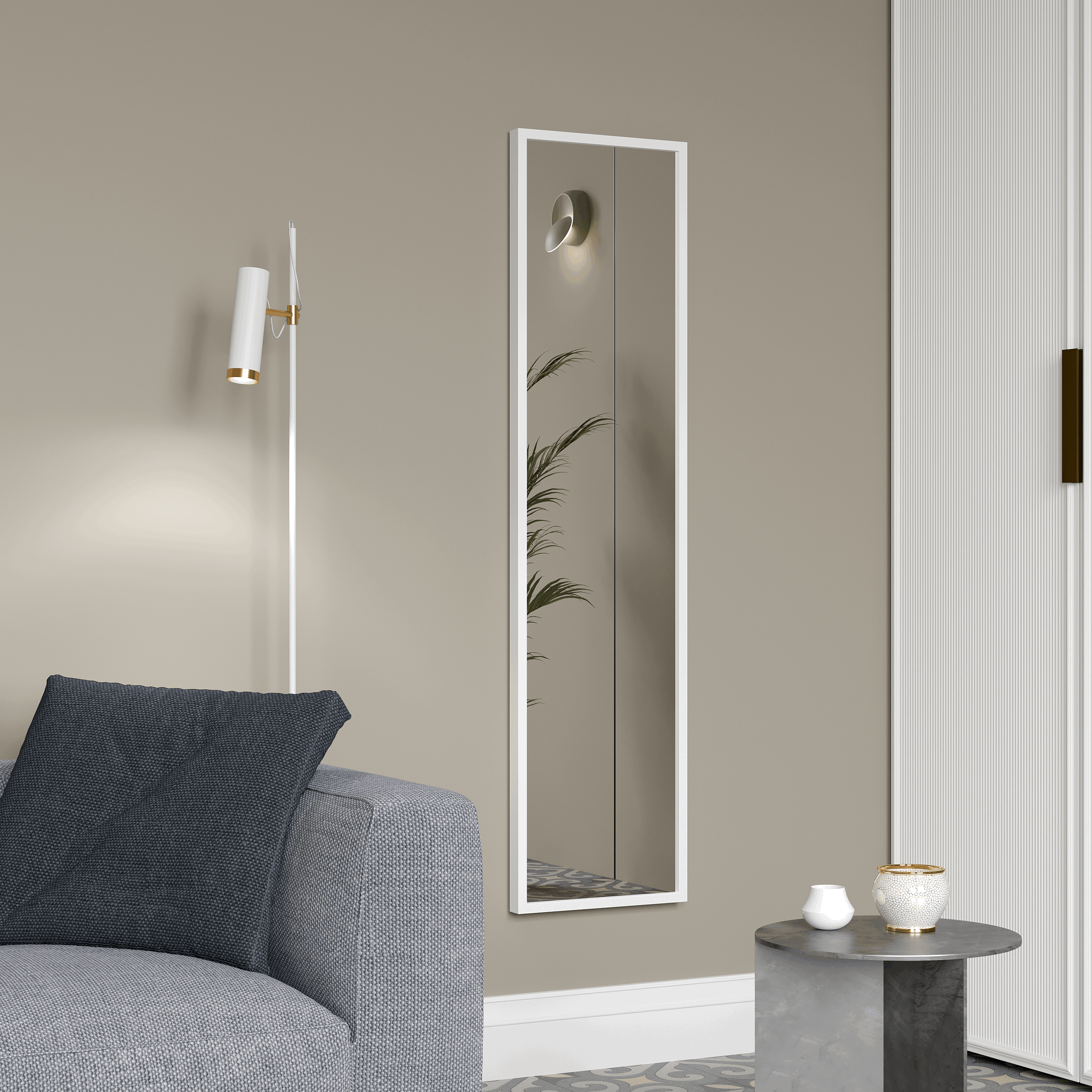 Изображение товара Зеркало декоративное Inspire Вега 30×120 см, МДФ белое настенное Изображение товара Зеркало декоративное Inspire Вега 30×120 см, МДФ белое настенное