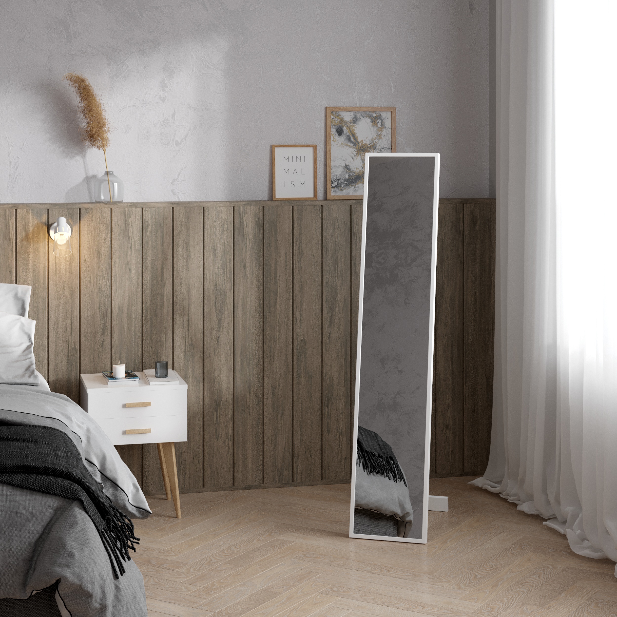 Изображение товара Зеркало напольное Inspire Basic прямоугольное 30x150 см белое Изображение товара Зеркало напольное Inspire Basic прямоугольное 30x150 см белое