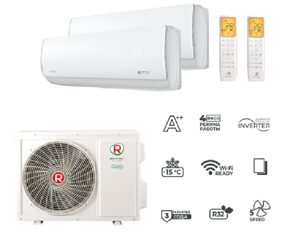 Изображение товара Мультисплит-система инверторная Royal Clima perfetto 17K btu охлаждение/обогрев