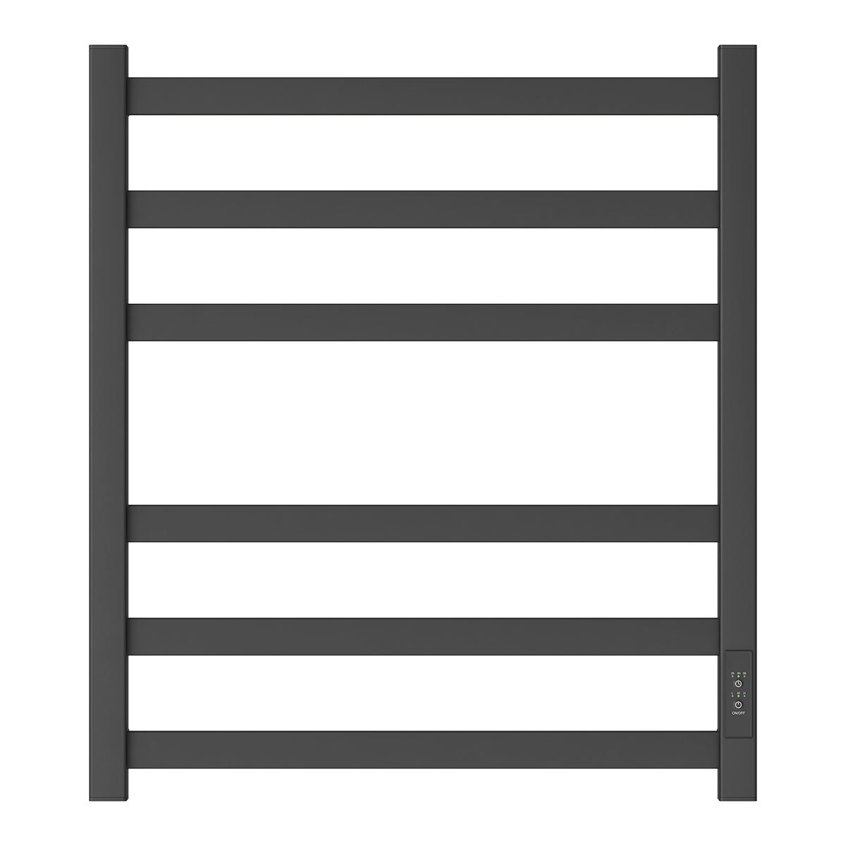 Изображение товара Полотенцесушитель электрический Apextermo Terra 430x600 мм 85 Вт с терморегулятором лесенка цвет черный матовый Изображение товара Полотенцесушитель электрический Apextermo Terra 430x600 мм 85 Вт с терморегулятором лесенка цвет черный матовый