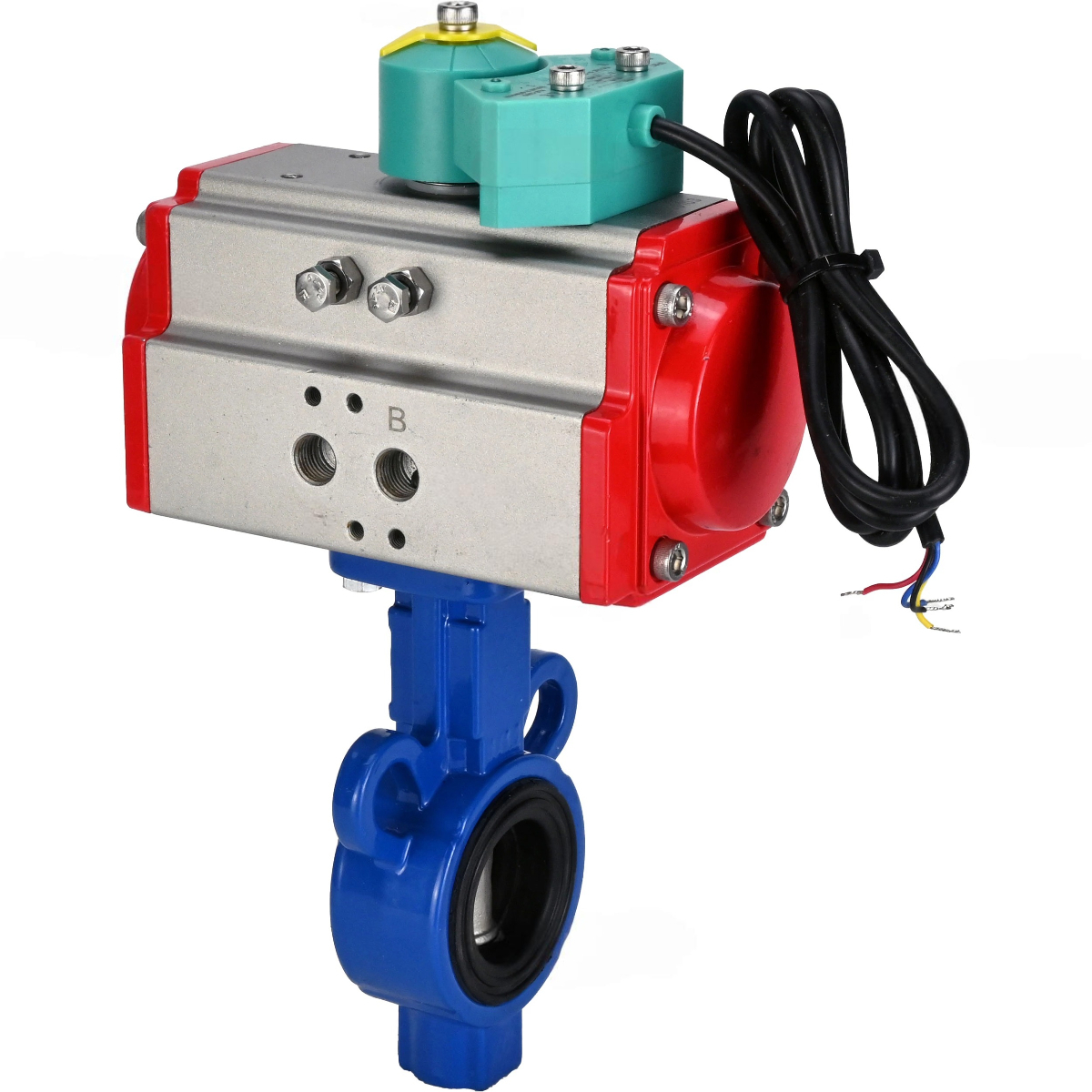 Изображение товара Затвор дисковый DN.Ru AL-316L-EPDM DN25 с пневмоприводом для воды и жидкостей