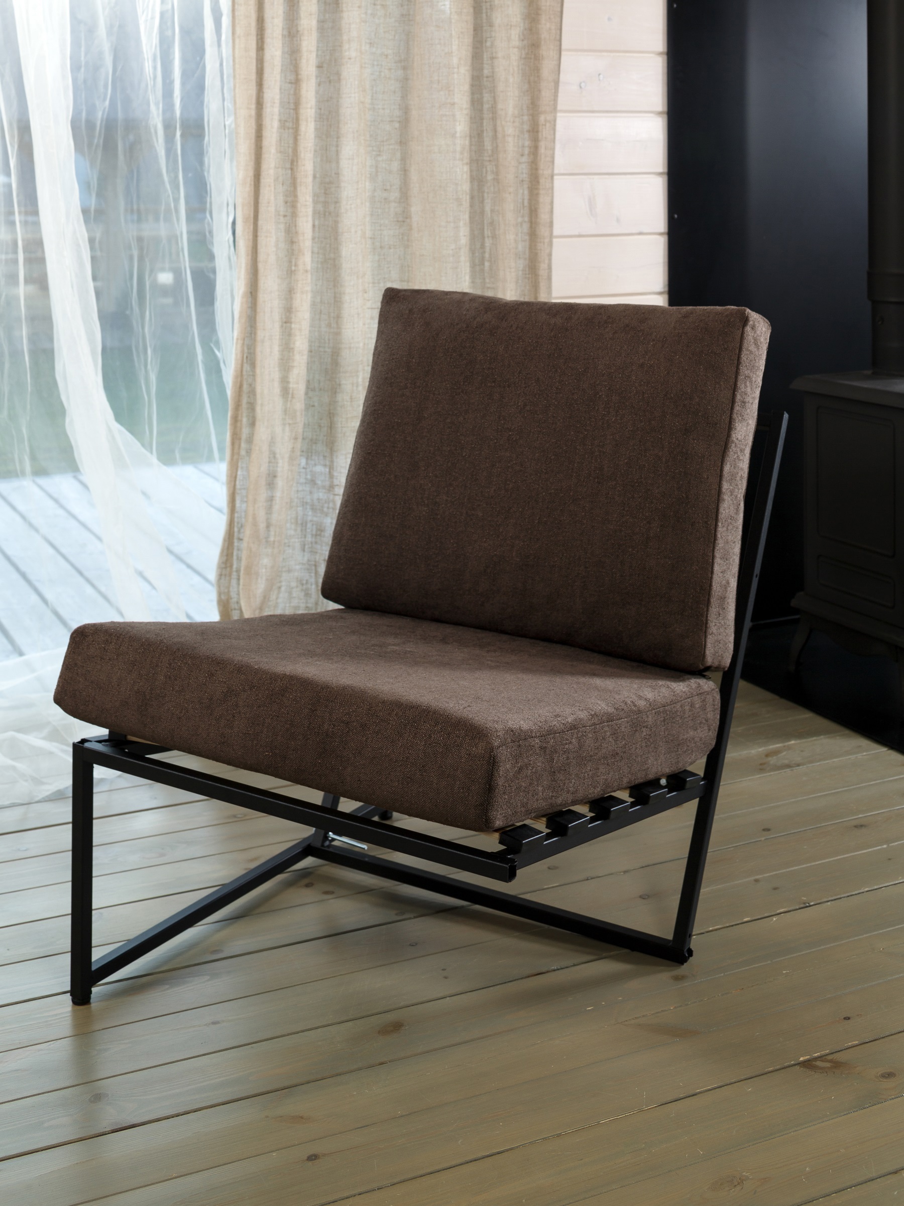 Изображение товара Кресло садовое Estente Mateo 65x83x80 см металл/букле коричневый