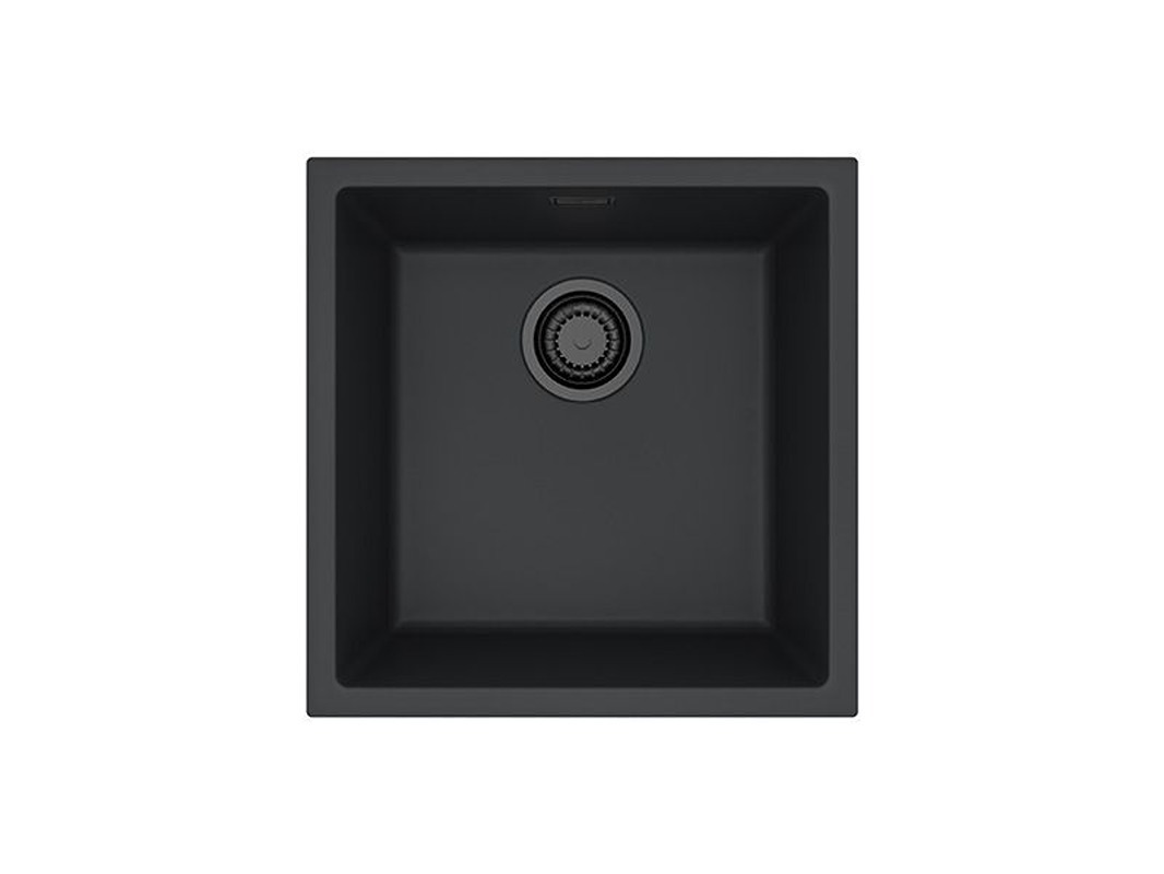 Изображение товара Мойка для кухни врезная Alveus 1150050 45x45 см глубина чаши 19.8 см искусственный камень цвет черный матовый