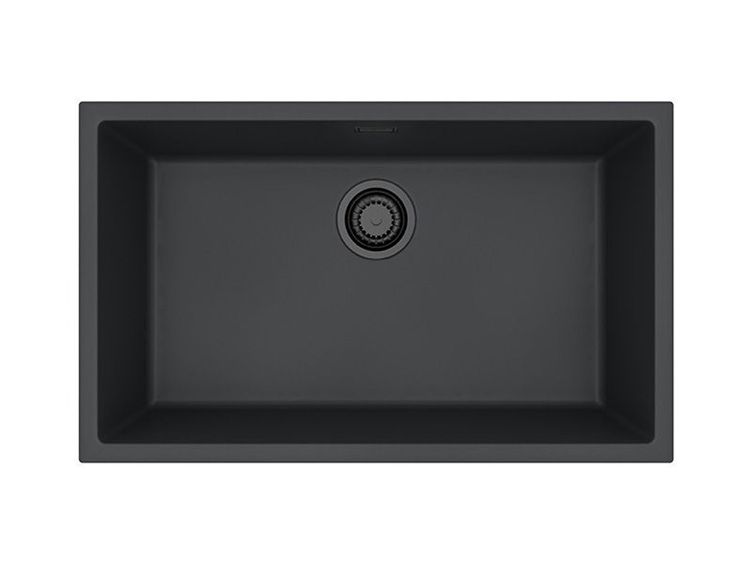 Изображение товара Мойка для кухни врезная Alveus 1150064 75x45 см глубина чаши 19.8 см искусственный камень цвет черный матовый