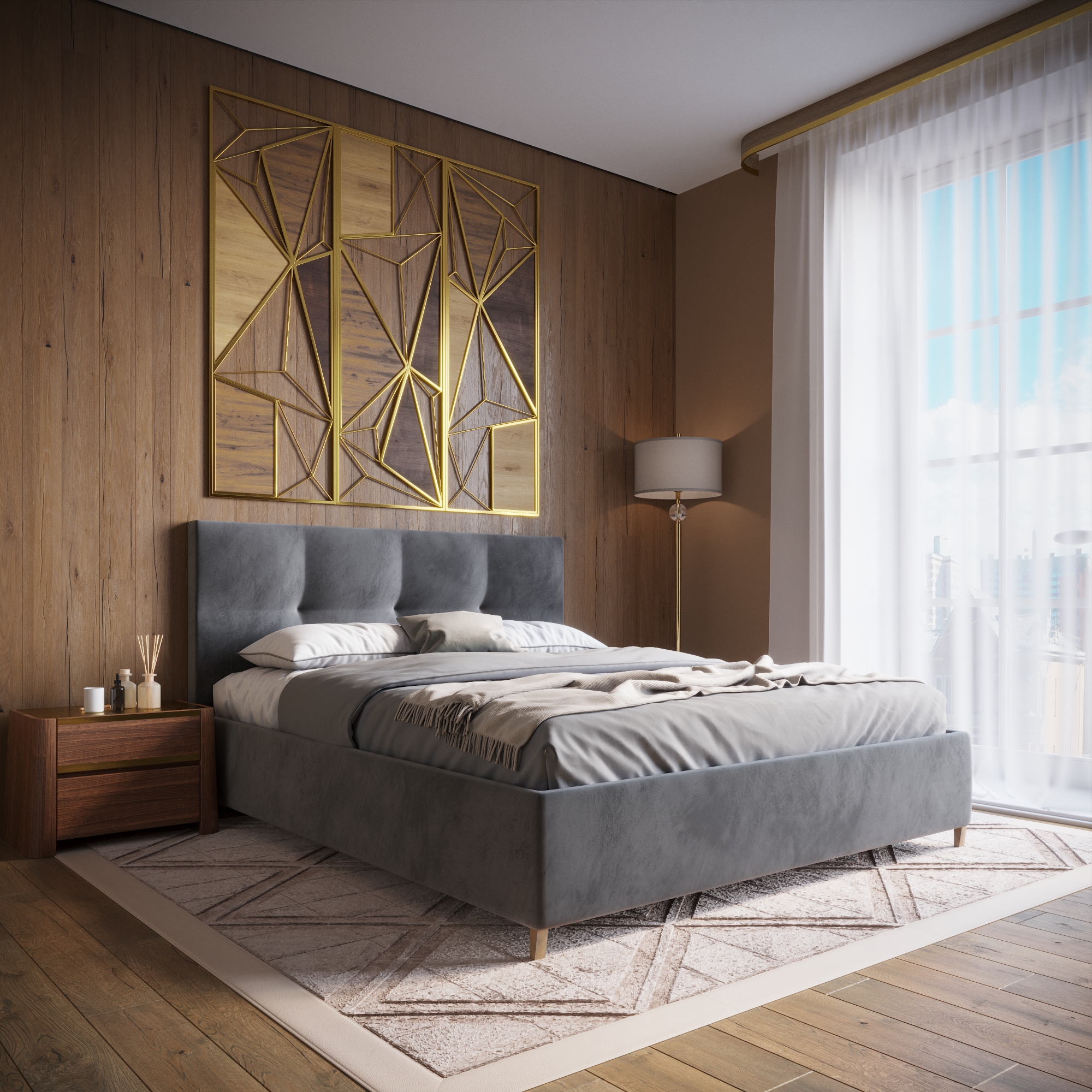 Изображение товара Кровать Inroom Optima 180x200 см подъемный механизм цвет темно-серый Изображение товара Кровать Inroom Optima 180x200 см подъемный механизм цвет темно-серый