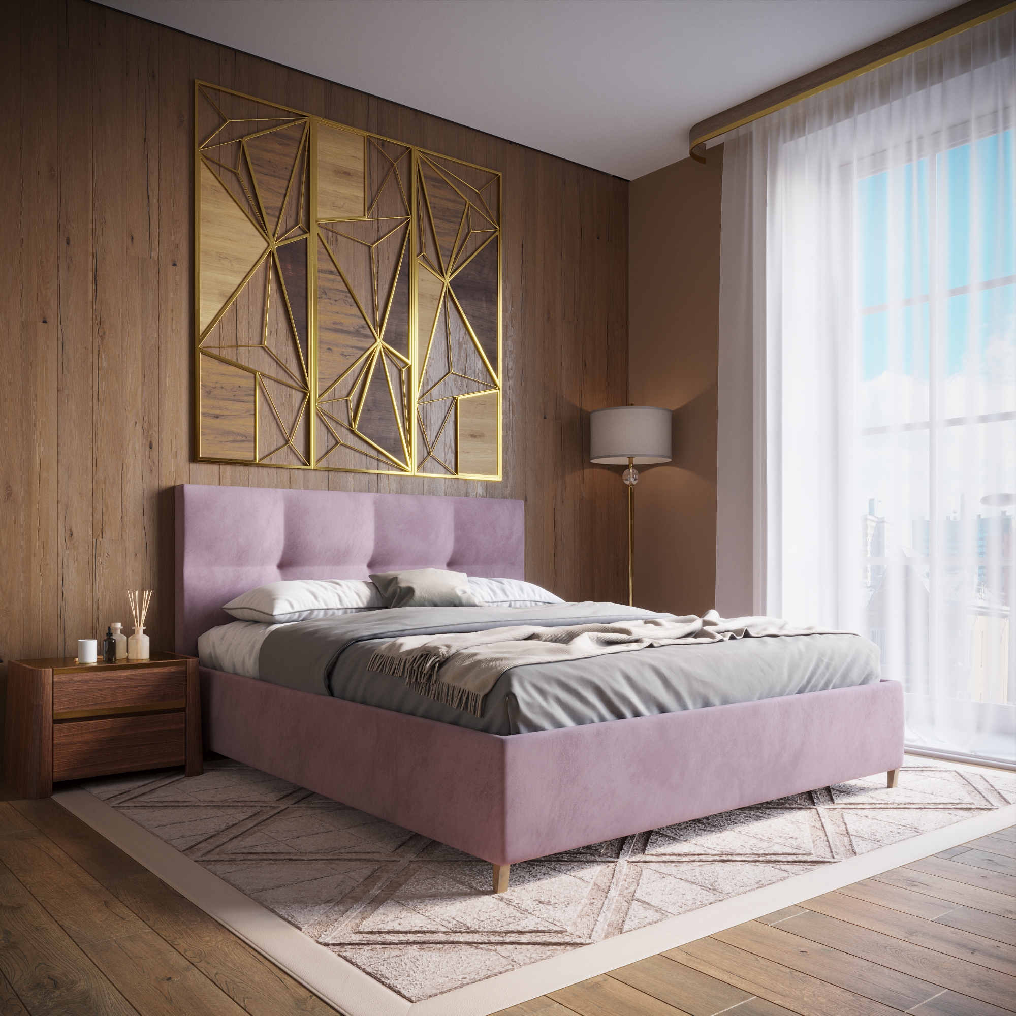 Изображение товара Кровать Inroom Optima 120x200 см подъемный механизм цвет розовый Изображение товара Кровать Inroom Optima 120x200 см подъемный механизм цвет розовый