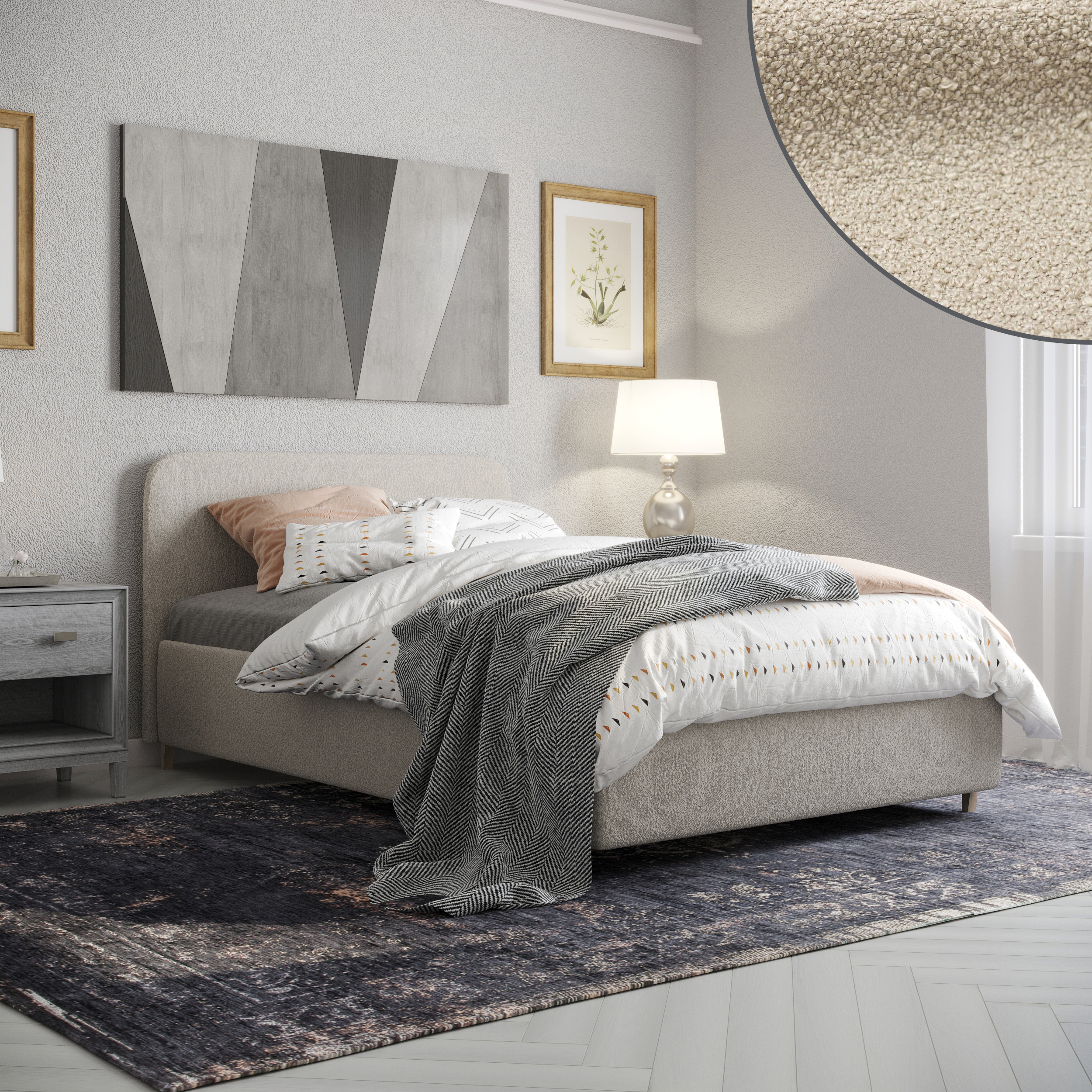 Изображение товара Кровать Inroom Abstract 120x190 см подъемный механизм цвет бежевый Изображение товара Кровать Inroom Abstract 120x190 см подъемный механизм цвет бежевый