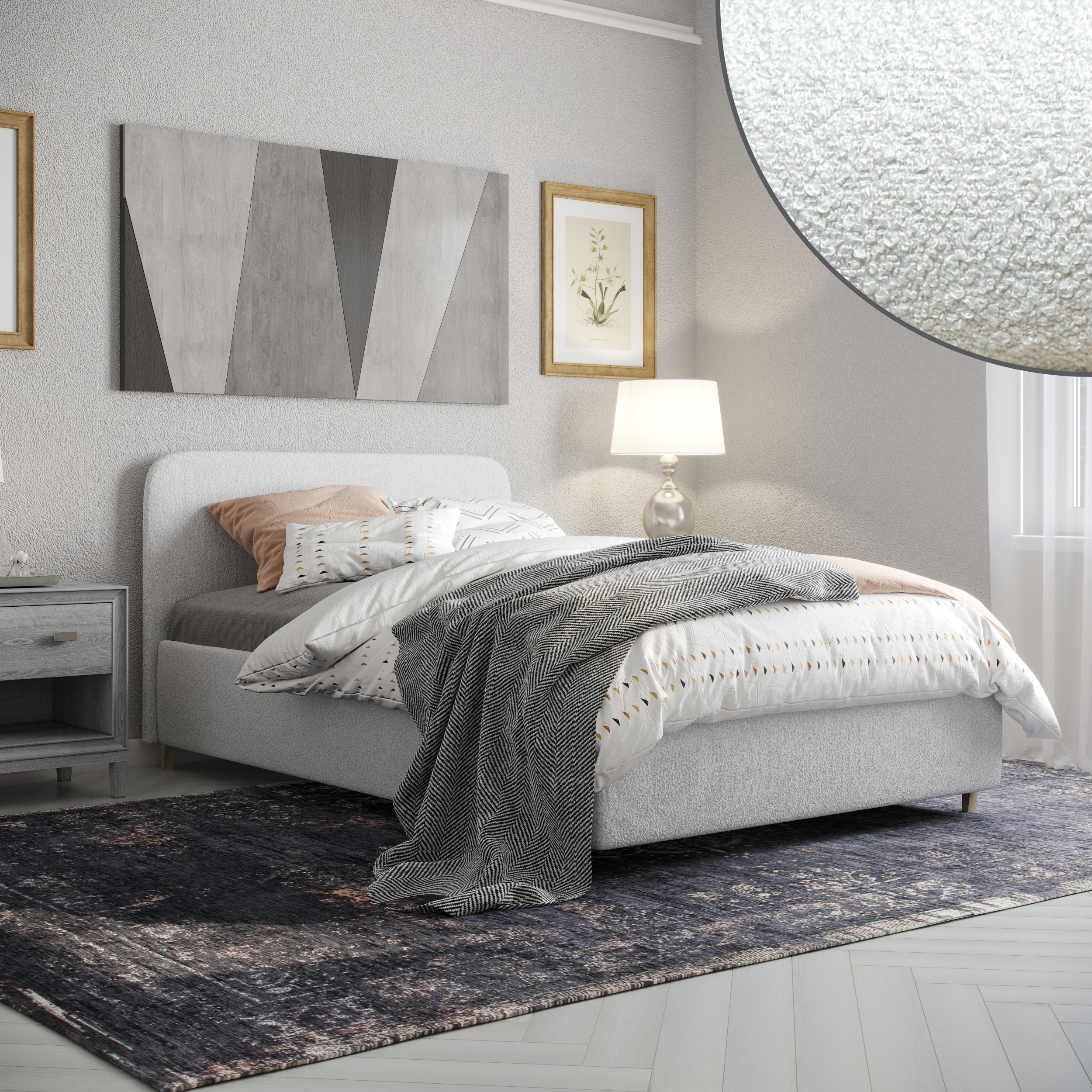 Изображение товара Кровать Inroom Abstract 120x190 см подъемный механизм цвет белый Изображение товара Кровать Inroom Abstract 120x190 см подъемный механизм цвет белый