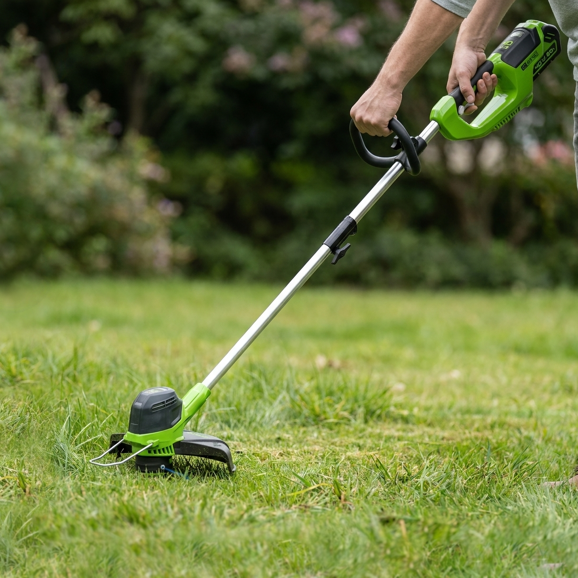 Изображение товара Аккумуляторный триммер GreenWorks G40LTK2 40 В, 40 см, Li-Ion, 3 года гарантии Изображение товара Аккумуляторный триммер GreenWorks G40LTK2 40 В, 40 см, Li-Ion, 3 года гарантии