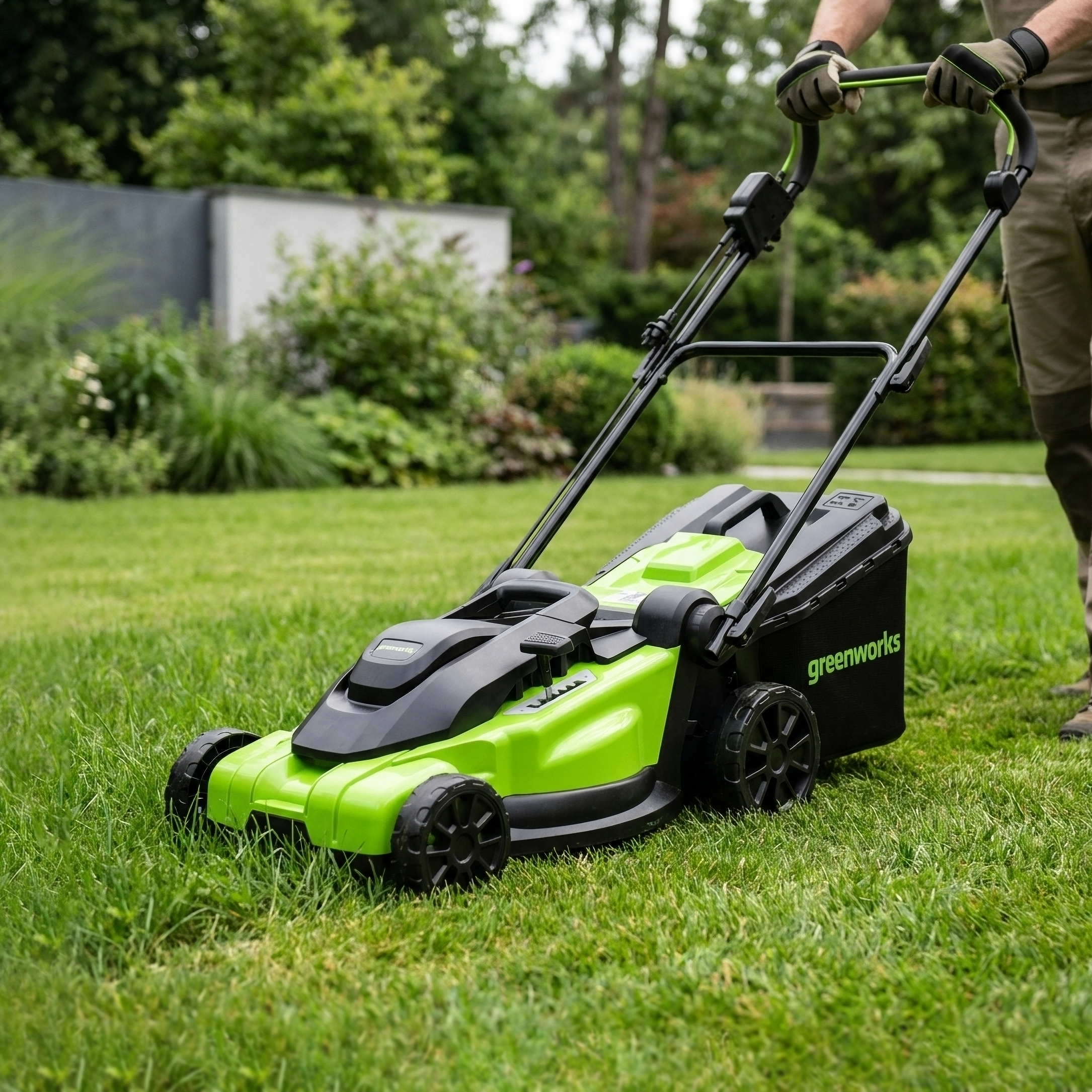Изображение товара Электрическая газонокосилка Greenworks 2000 Вт 43 см для аккуратного газона