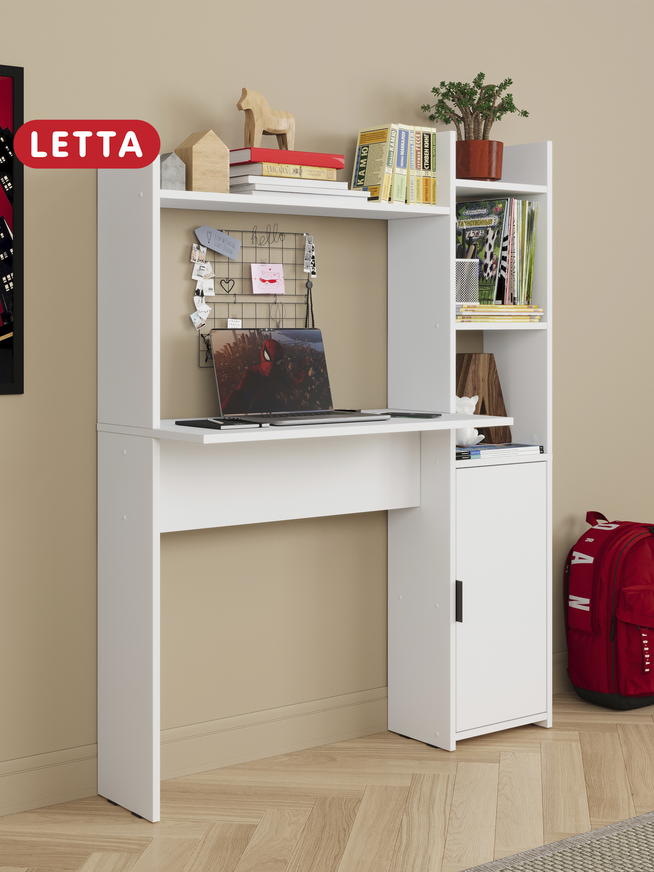 Изображение товара Стол письменный Letta Хочу в школу 109x139x40 см ЛДСП цвет белый