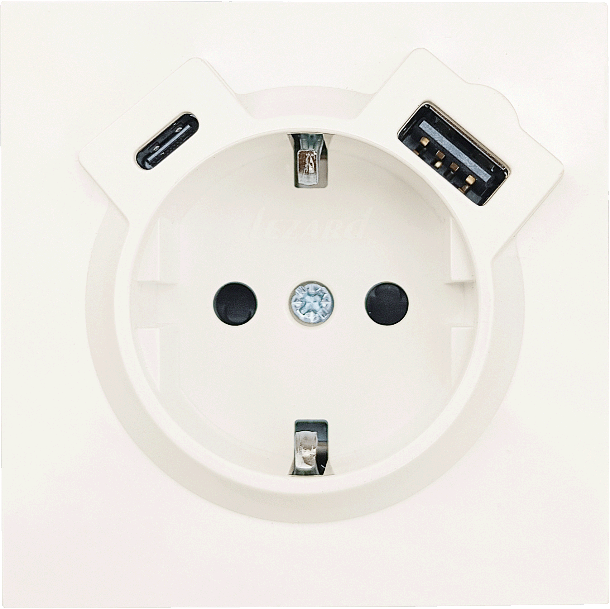 Изображение товара Розетка USB встраиваемая Lezard Zima с заземлением цвет слоновая кость