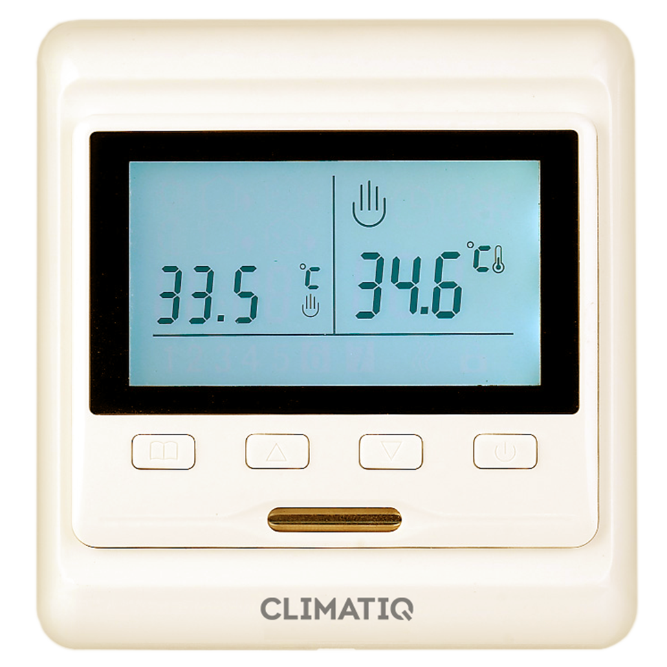 Изображение товара Электронный программируемый терморегулятор для теплого пола Climatiq PT слоновая кость Изображение товара Электронный программируемый терморегулятор для теплого пола Climatiq PT слоновая кость