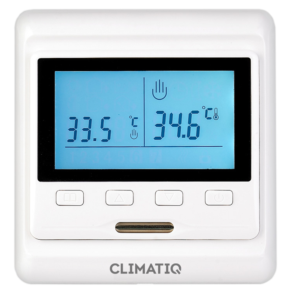 Изображение товара Электронный программируемый терморегулятор Climatiq PT для теплого пола белый Изображение товара Электронный программируемый терморегулятор Climatiq PT для теплого пола белый