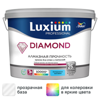 Изображение товара Краска для стен и потолков моющаяся Luxium Diamond матовая цвет прозрачный база BC 9 л Изображение товара Краска для стен и потолков моющаяся Luxium Diamond матовая цвет прозрачный база BC 9 л