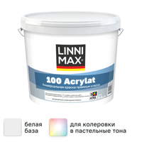 Изображение товара Фасадная краска Linnimax 100 Acrylat прозрачная база Б3 9. 4 л - устойчивое водоэмульсионное покрыти Изображение товара Фасадная краска Linnimax 100 Acrylat прозрачная база Б3 9. 4 л - устойчивое водоэмульсионное покрыти