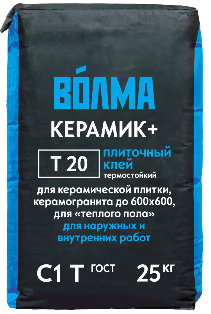 Изображение товара Клей для плитки Волма Керамик Плюс Т20 25 кг для укладки керамической плитки Изображение товара Клей для плитки Волма Керамик Плюс Т20 25 кг для укладки керамической плитки