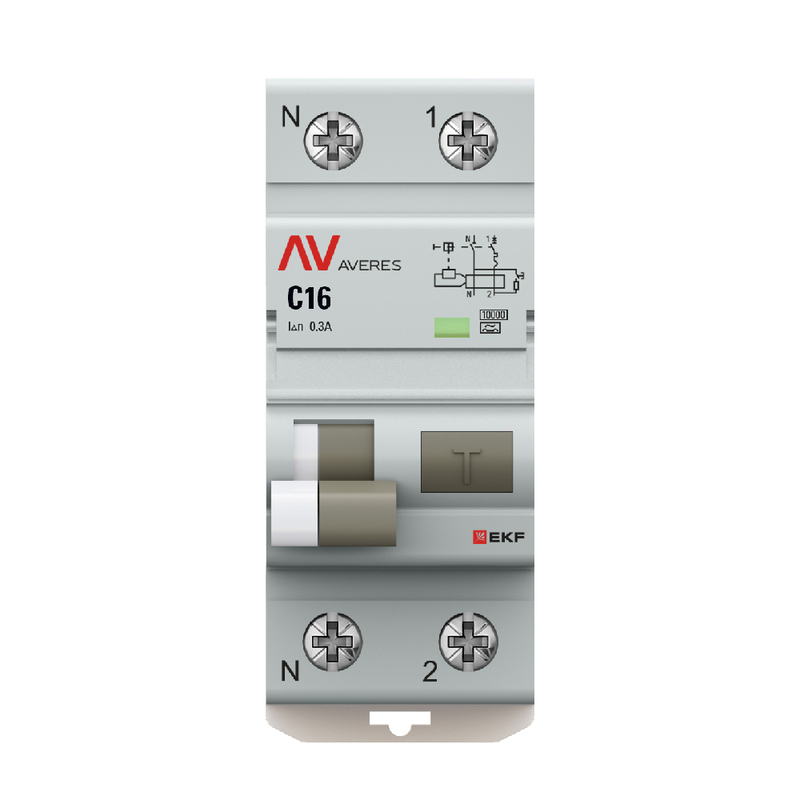 Изображение товара Дифференциальный автомат EKF Averes DVA-10 1P+NP C16 А 300 мА 10 кА A rcbo10-1pn-16C-300-a-av Изображение товара Дифференциальный автомат EKF Averes DVA-10 1P+NP C16 А 300 мА 10 кА A rcbo10-1pn-16C-300-a-av