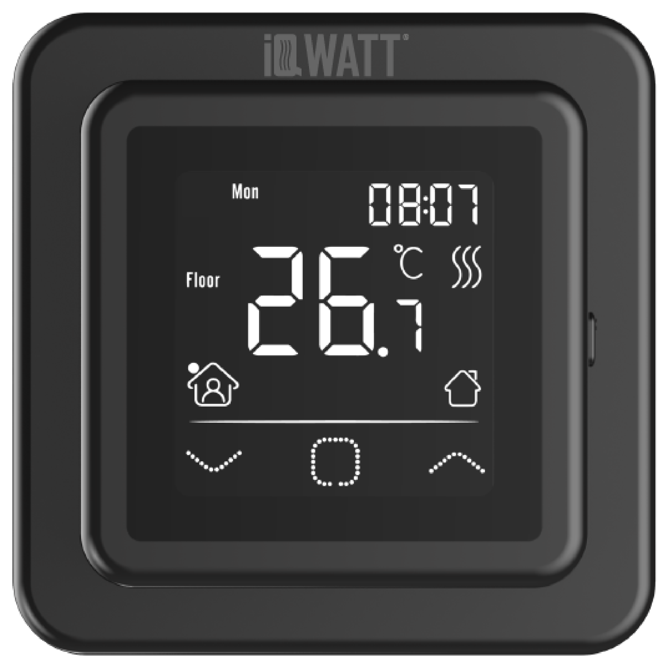 Изображение товара Программируемый термостат IQWATT Smart Heat для теплого пола 3600Вт черный Изображение товара Программируемый термостат IQWATT Smart Heat для теплого пола 3600Вт черный