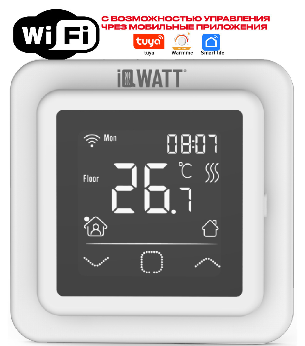 Изображение товара Терморегулятор программируемый Iqwatt Smart heat Wi Fi цвет белый