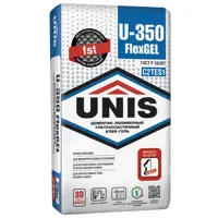 Изображение товара Клей для плитки UNIS U-350 Flex Gel С2ТЕS1 25 кг - надежное и быстросхватывающееся решение Изображение товара Клей для плитки UNIS U-350 Flex Gel С2ТЕS1 25 кг - надежное и быстросхватывающееся решение