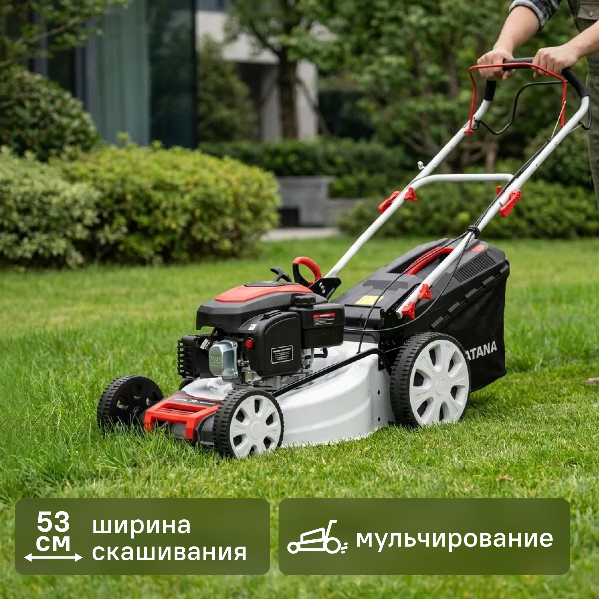Изображение товара Бензиновая самоходная газонокосилка Katana KL-53AS 5.2 л.с 53 см ширина Изображение товара Бензиновая самоходная газонокосилка Katana KL-53AS 5.2 л.с 53 см ширина
