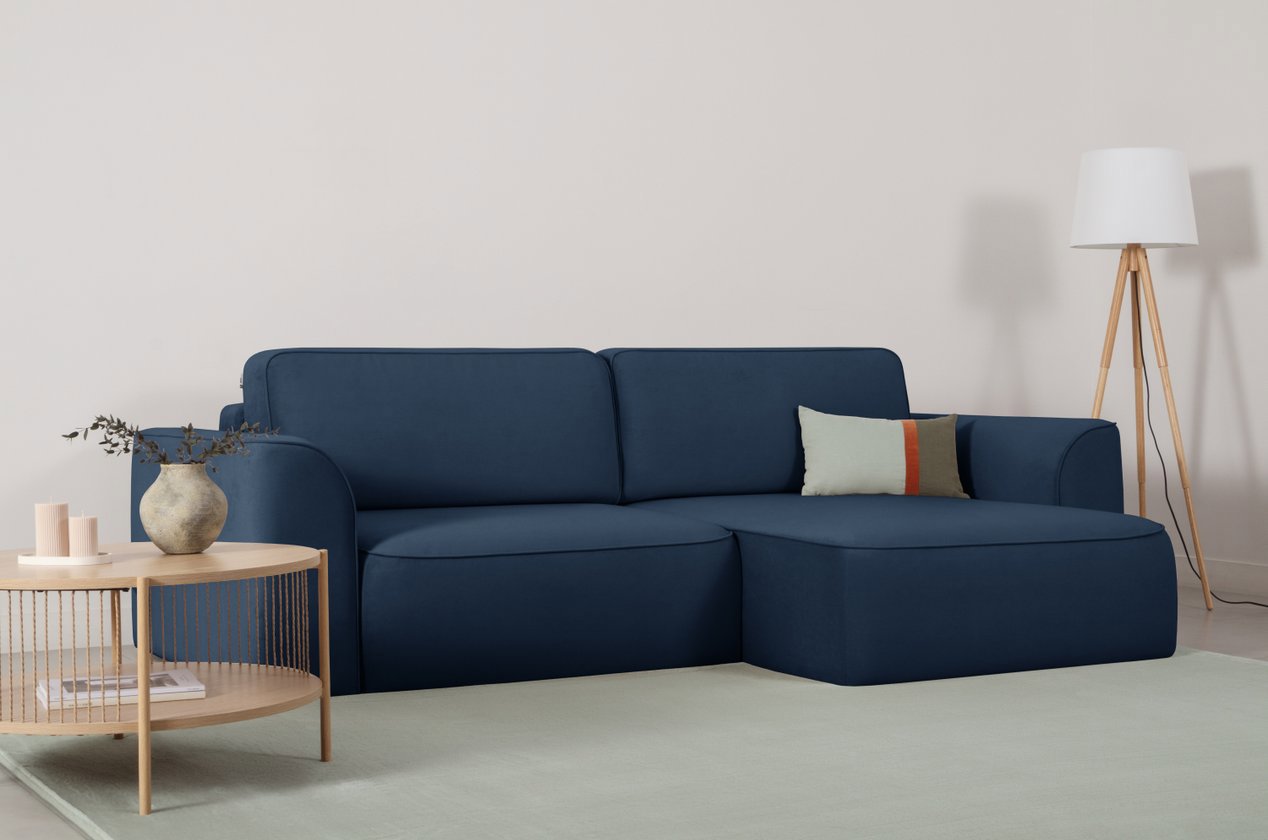 Изображение товара Диван угловой Divan.ru Спейс-1 251x83x160 см велюр цвет синий Изображение товара Диван угловой Divan.ru Спейс-1 251x83x160 см велюр цвет синий