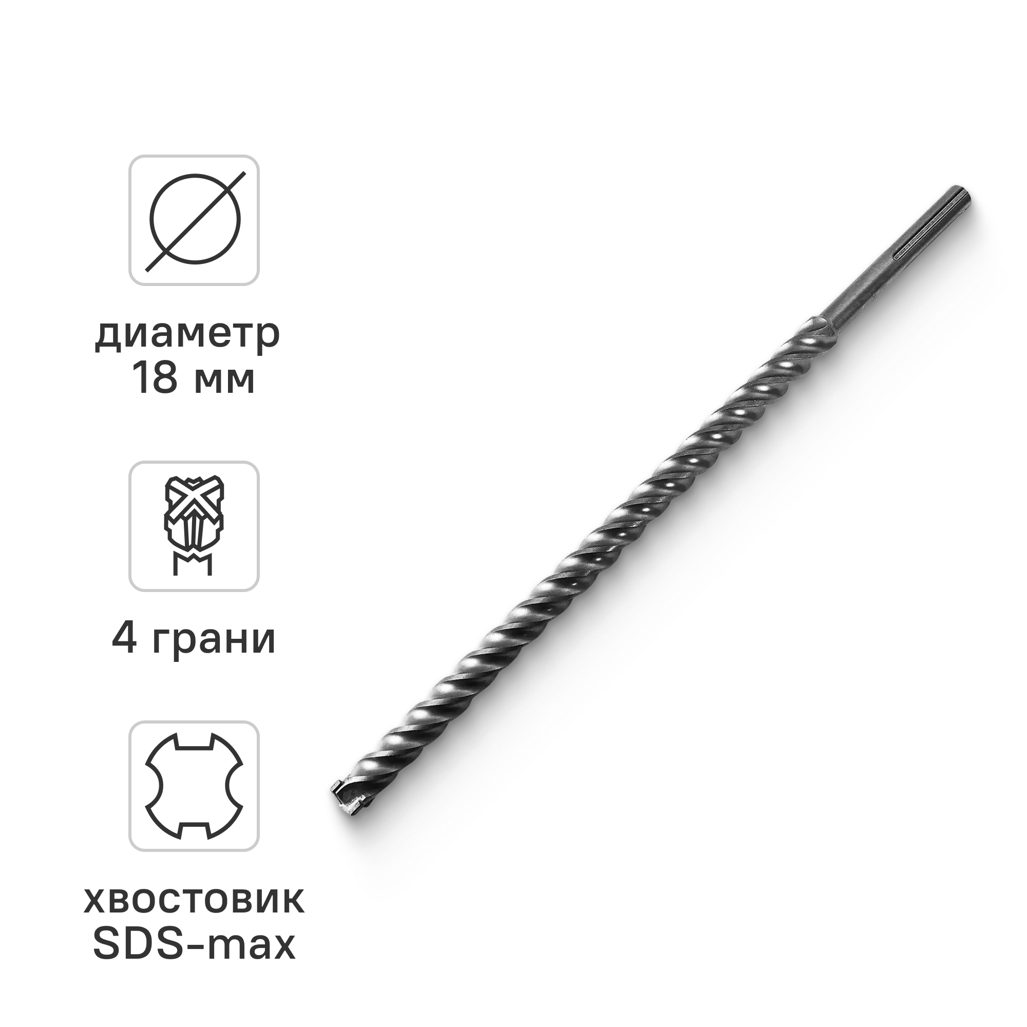 Изображение товара Бур по бетону SDS-max Rage 18x940 мм для перфораторов профессиональный Изображение товара Бур по бетону SDS-max Rage 18x940 мм для перфораторов профессиональный