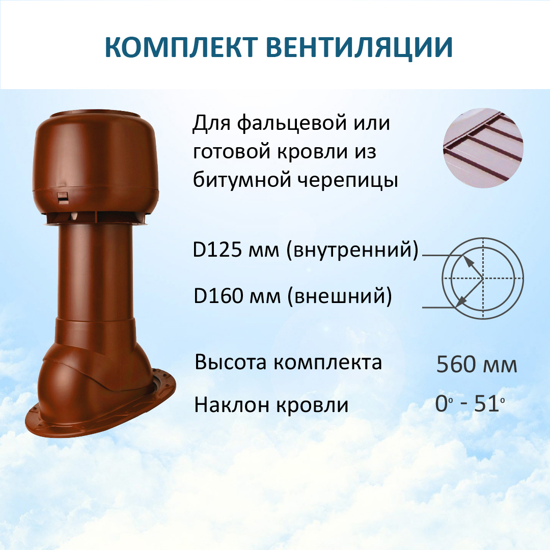 Изображение товара Вентиляционный выход Polivent ⌀125/160мм изолированный с проходным элементом Skat и колпаком ⌀160мм RAL 3009 красная окись Изображение товара Вентиляционный выход Polivent ⌀125/160мм изолированный с проходным элементом Skat и колпаком ⌀160мм RAL 3009 красная окись