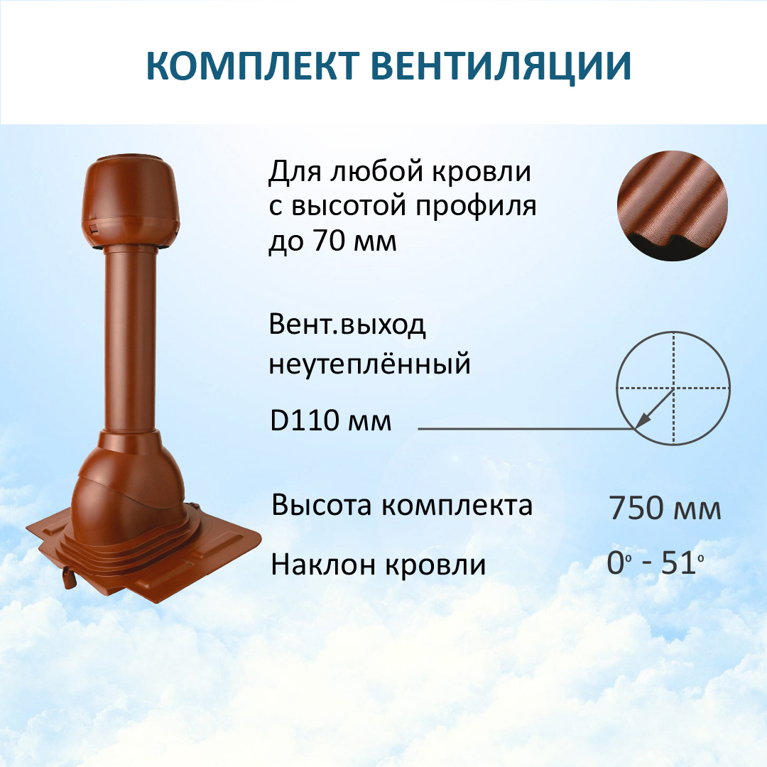 Изображение товара Вентиляционный выход Polivent ⌀110мм неутепленный с проходным элементом и колпаком ⌀110мм RAL 3009 красная окись Изображение товара Вентиляционный выход Polivent ⌀110мм неутепленный с проходным элементом и колпаком ⌀110мм RAL 3009 красная окись