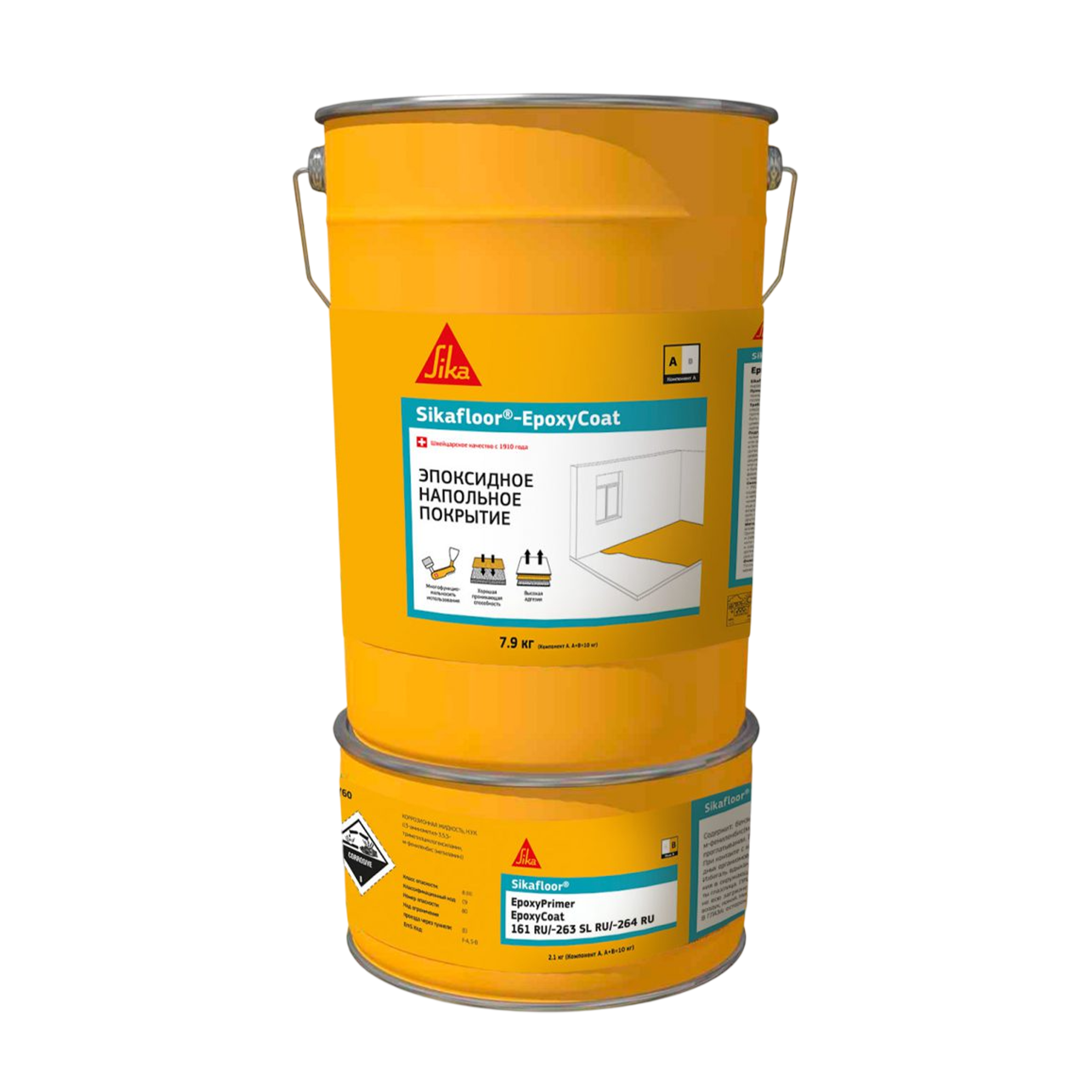 Изображение товара Двухкомпонентное эпоксидное напольное покрытие Sika floor-264 EpoxyCoat 10кг Изображение товара Двухкомпонентное эпоксидное напольное покрытие Sika floor-264 EpoxyCoat 10кг