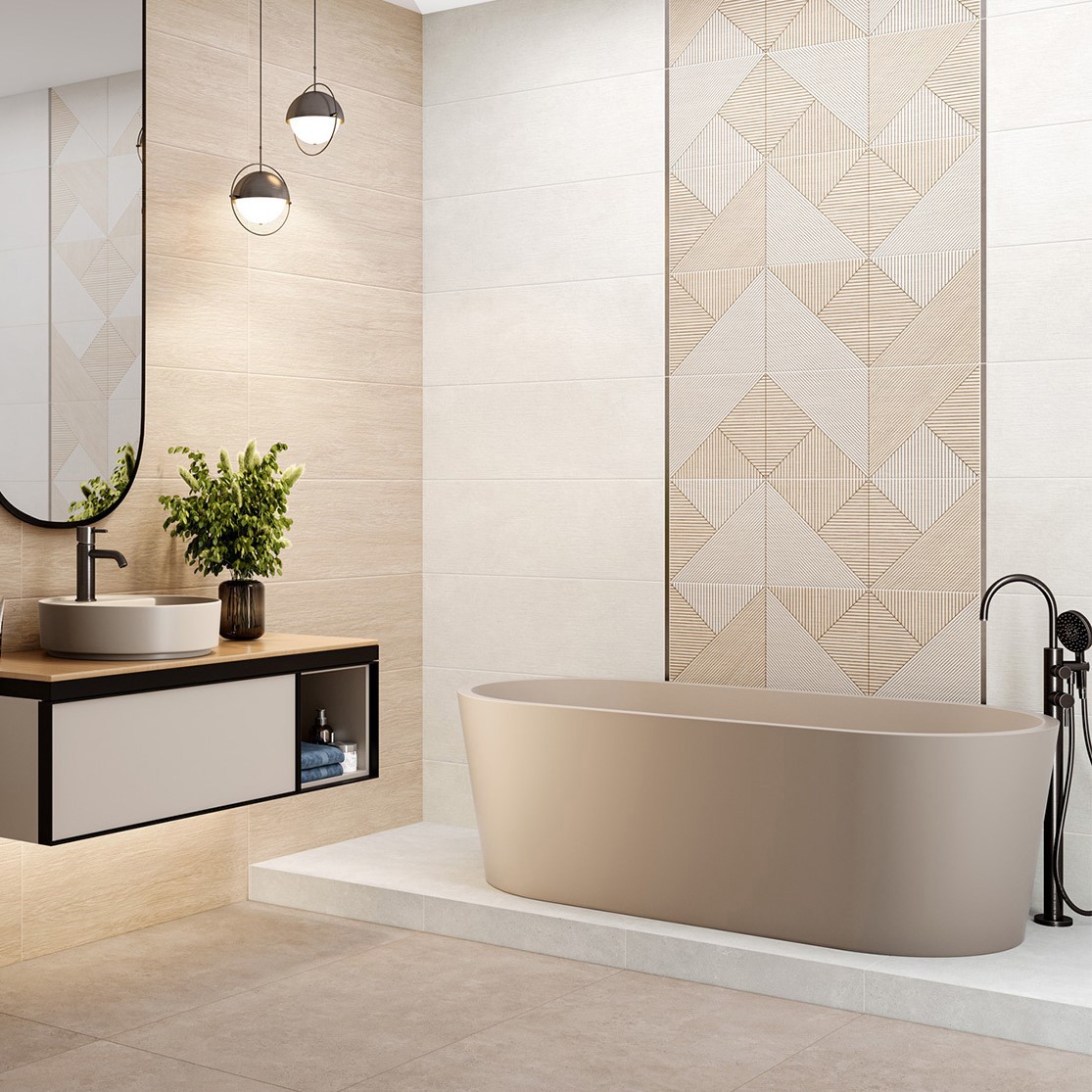 Изображение товара Настенная плитка Alma ceramica Патио TWU3090PAT47R 30x90см цвет бежевый Изображение товара Настенная плитка Alma ceramica Патио TWU3090PAT47R 30x90см цвет бежевый