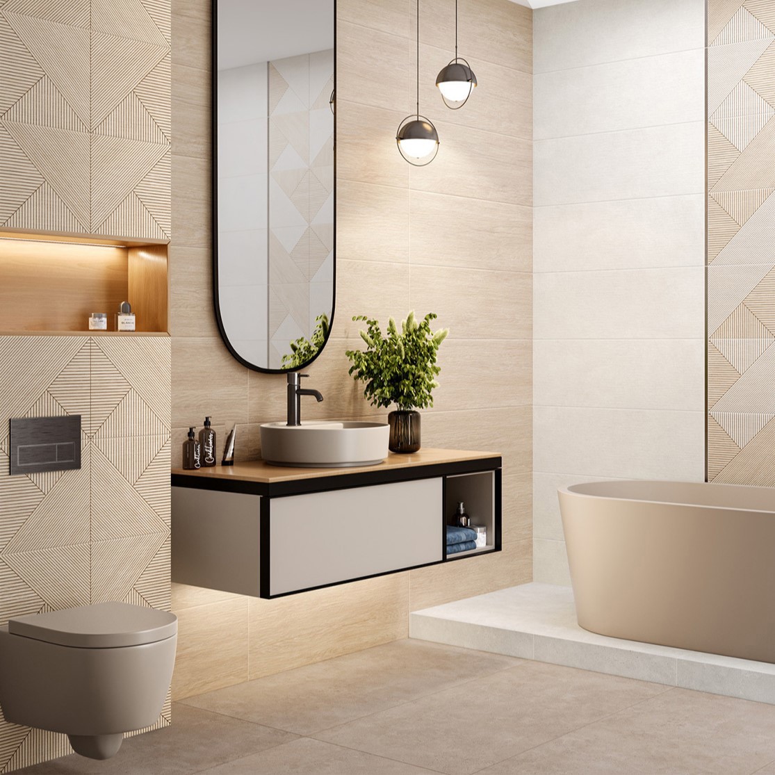 Изображение товара Настенная плитка Alma ceramica Патио TWU3090PAT14R 30x90см цвет бежевый Изображение товара Настенная плитка Alma ceramica Патио TWU3090PAT14R 30x90см цвет бежевый
