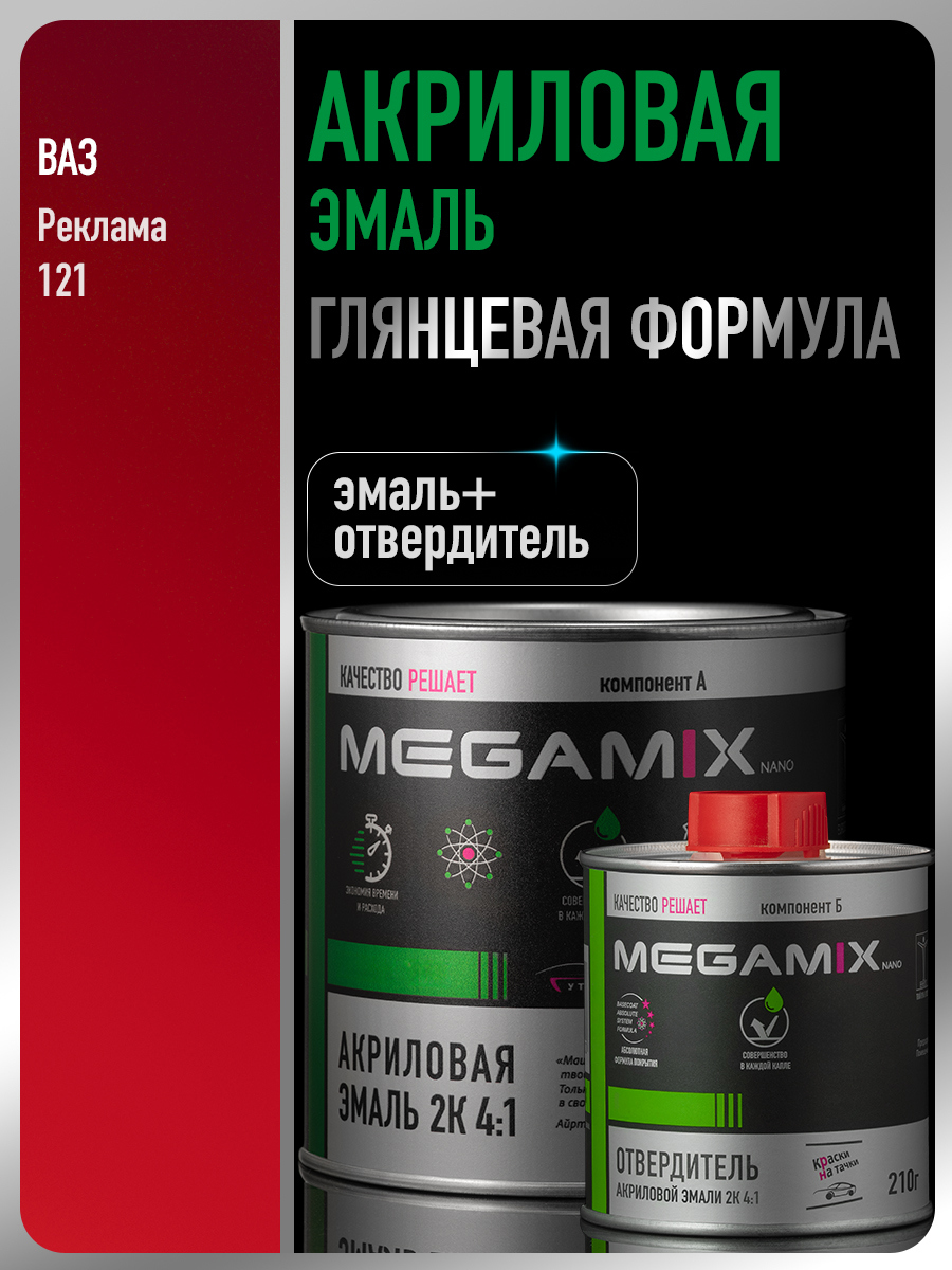 Изображение товара Автомобильная двухкомпонентная эмаль Megamix 4:1 Реклама 121