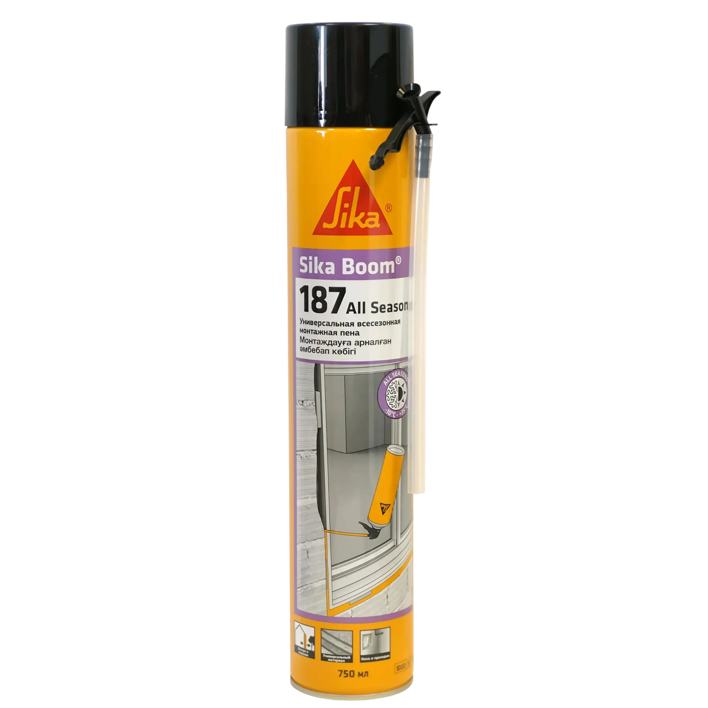 Изображение товара Пена монтажная Sika Boom 187 All Seasons всесезонная универсальная 750 мл Изображение товара Пена монтажная Sika Boom 187 All Seasons всесезонная универсальная 750 мл