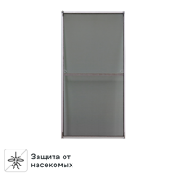 Изображение товара Рамочная москитная сетка алюминий/ПВХ 130x65 см цвет белый/серый