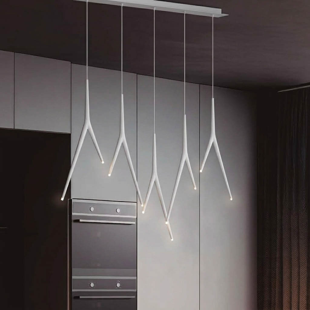 Изображение товара Люстра подвесная светодиодная Mantra Arrecife 9382+9211 (5L) 5 м² теплый белый свет цвет белый