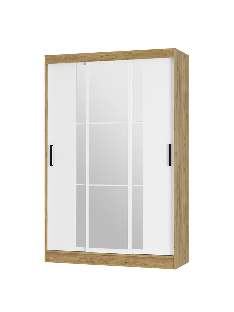 Изображение товара Шкаф-купе Bts 200x131x50 см 3 двери ЛДСП цвет белый/дуб крафт золотой